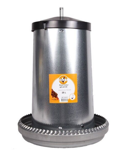 Galvanised poultry feeder 25l - galvanised,