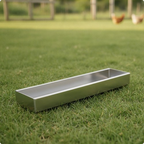 Chicken feed trough stainless - feed,